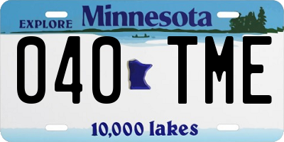 MN license plate 040TME