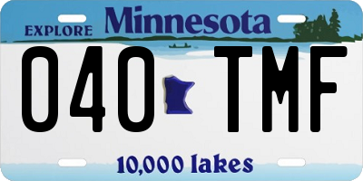 MN license plate 040TMF