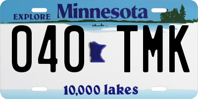 MN license plate 040TMK