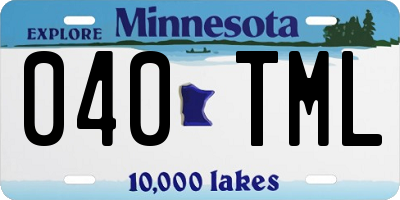 MN license plate 040TML