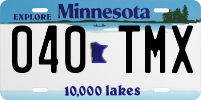 MN license plate 040TMX