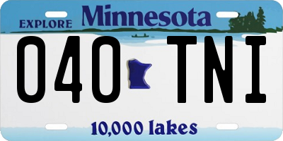 MN license plate 040TNI