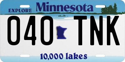 MN license plate 040TNK