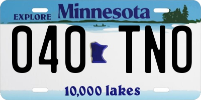 MN license plate 040TNO