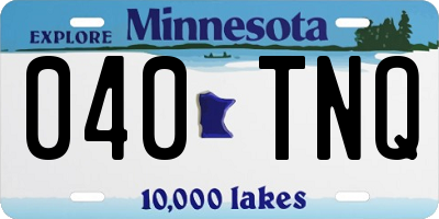 MN license plate 040TNQ