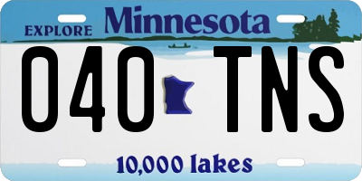 MN license plate 040TNS