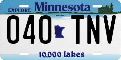 MN license plate 040TNV