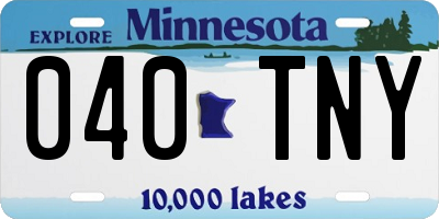 MN license plate 040TNY