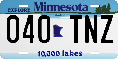 MN license plate 040TNZ