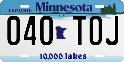 MN license plate 040TOJ