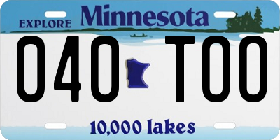 MN license plate 040TOO