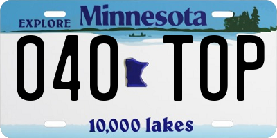 MN license plate 040TOP