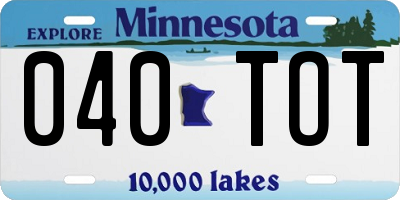 MN license plate 040TOT