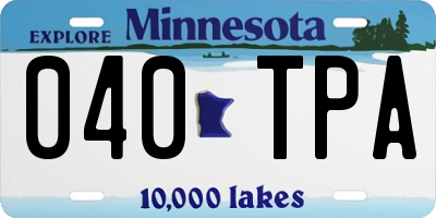 MN license plate 040TPA