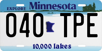 MN license plate 040TPE