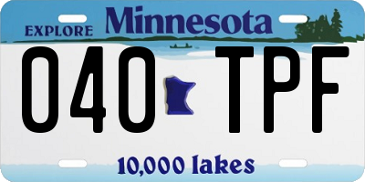 MN license plate 040TPF