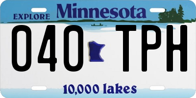 MN license plate 040TPH