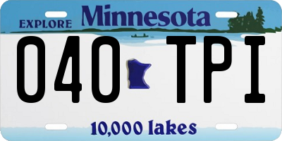 MN license plate 040TPI