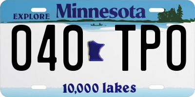 MN license plate 040TPO