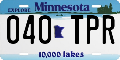 MN license plate 040TPR