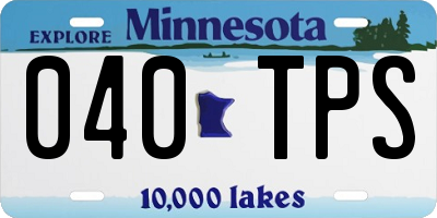 MN license plate 040TPS