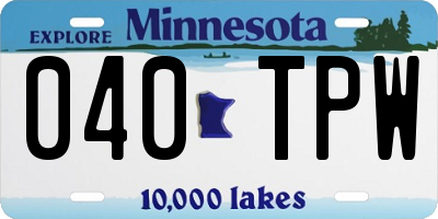 MN license plate 040TPW