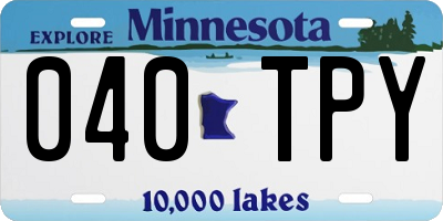 MN license plate 040TPY