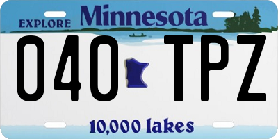 MN license plate 040TPZ