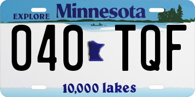 MN license plate 040TQF