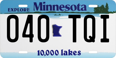 MN license plate 040TQI