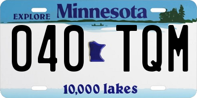 MN license plate 040TQM