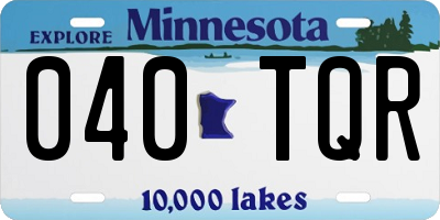 MN license plate 040TQR