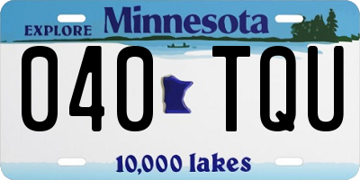 MN license plate 040TQU