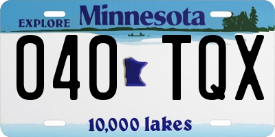 MN license plate 040TQX