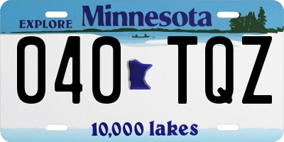 MN license plate 040TQZ