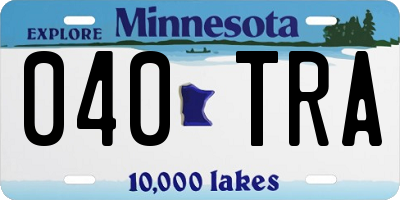 MN license plate 040TRA