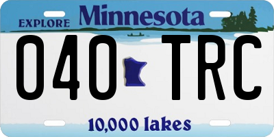 MN license plate 040TRC
