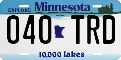 MN license plate 040TRD
