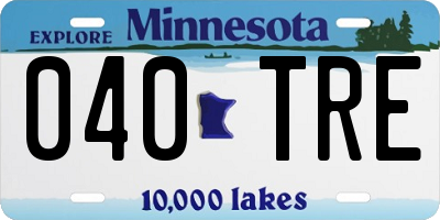 MN license plate 040TRE