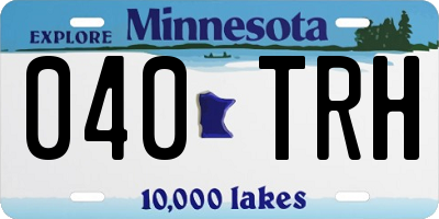 MN license plate 040TRH
