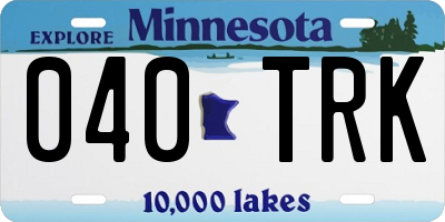 MN license plate 040TRK