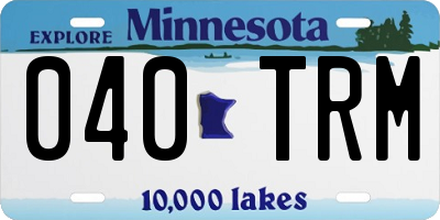 MN license plate 040TRM