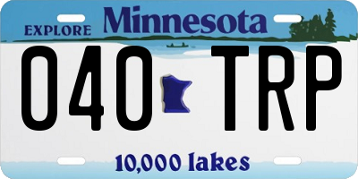 MN license plate 040TRP