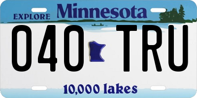 MN license plate 040TRU