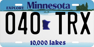 MN license plate 040TRX