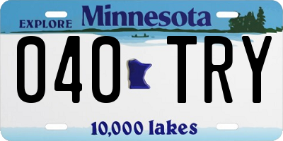 MN license plate 040TRY