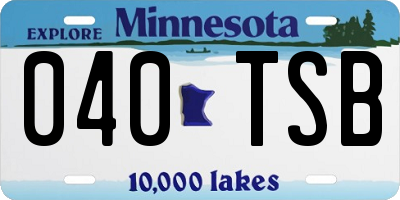 MN license plate 040TSB