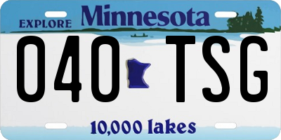 MN license plate 040TSG