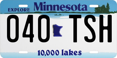 MN license plate 040TSH