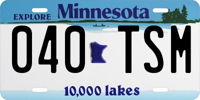 MN license plate 040TSM